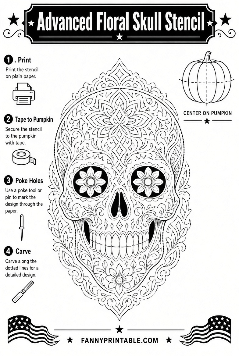 Advanced Pumpkin Carving Stencils Free Printables (4)