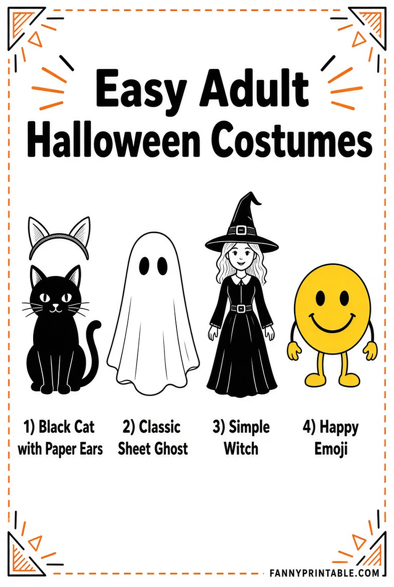 Easy Adult Halloween Costumes & Free Printables