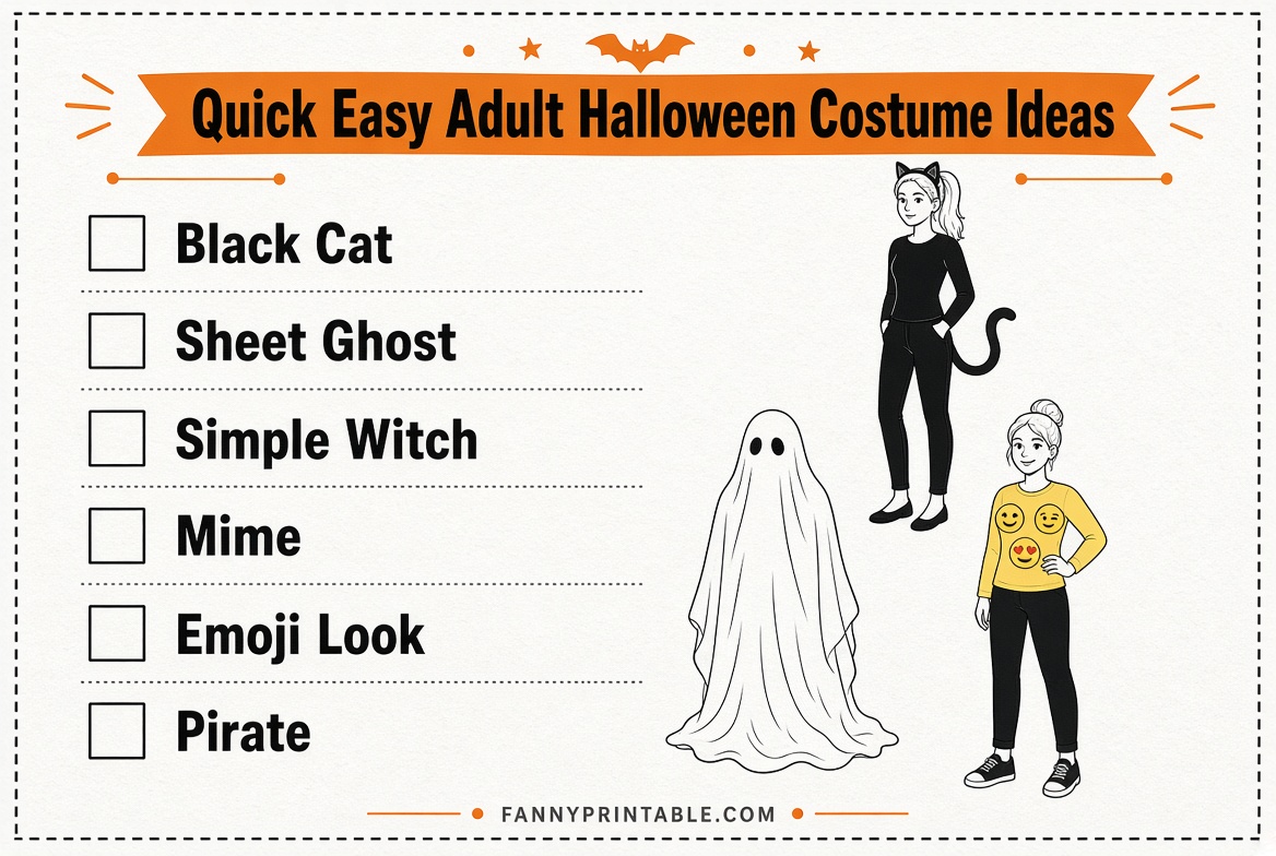 Easy Adult Halloween Costumes & Free Printables