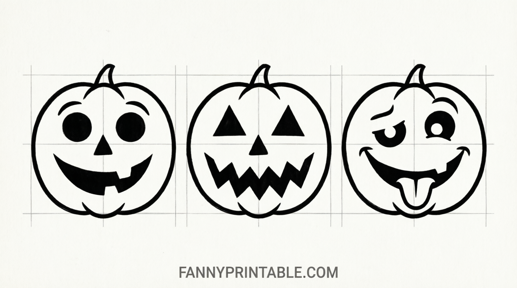 Easy Free Pumpkin Stencils Printable PDF (1)