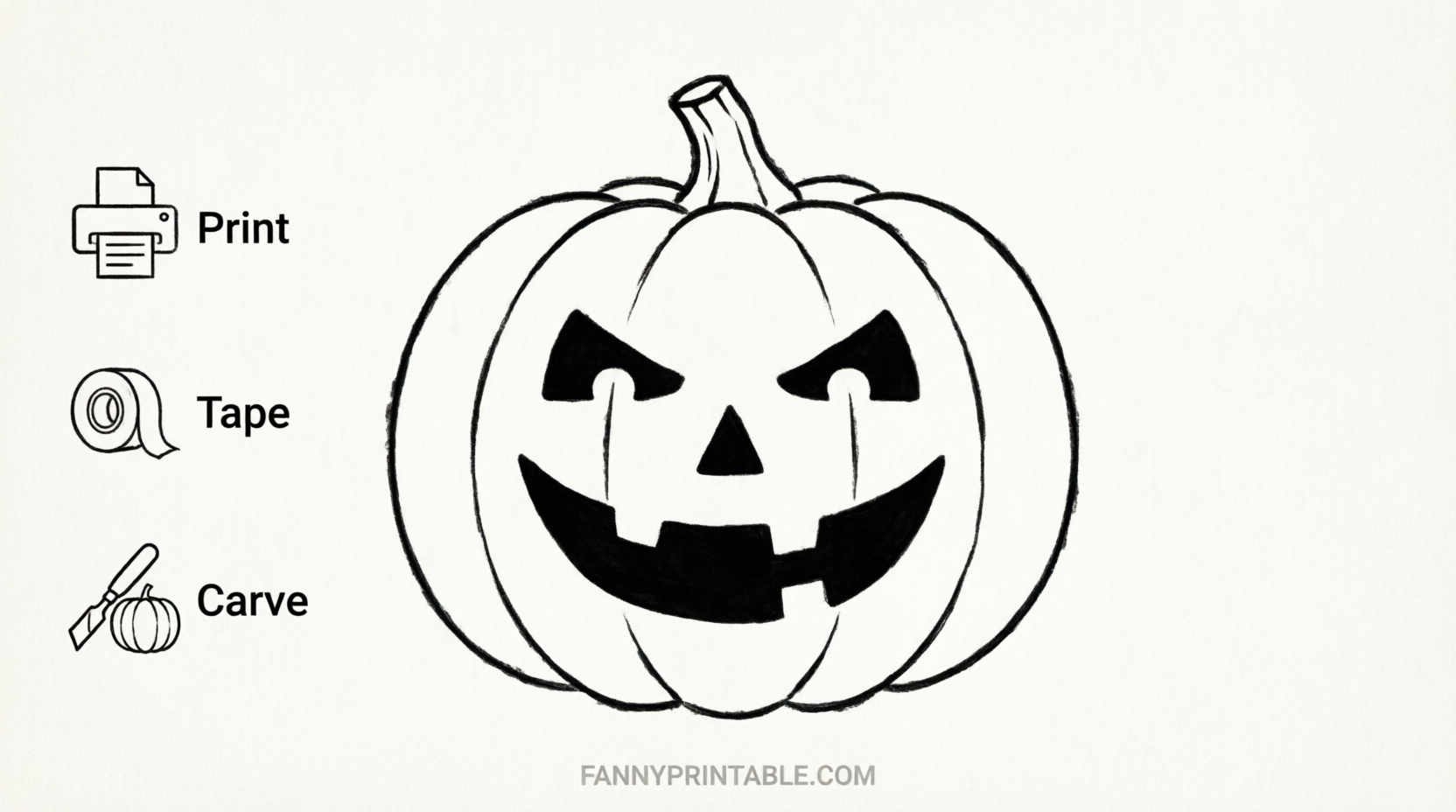 Easy Free Pumpkin Stencils Printable PDF (3)