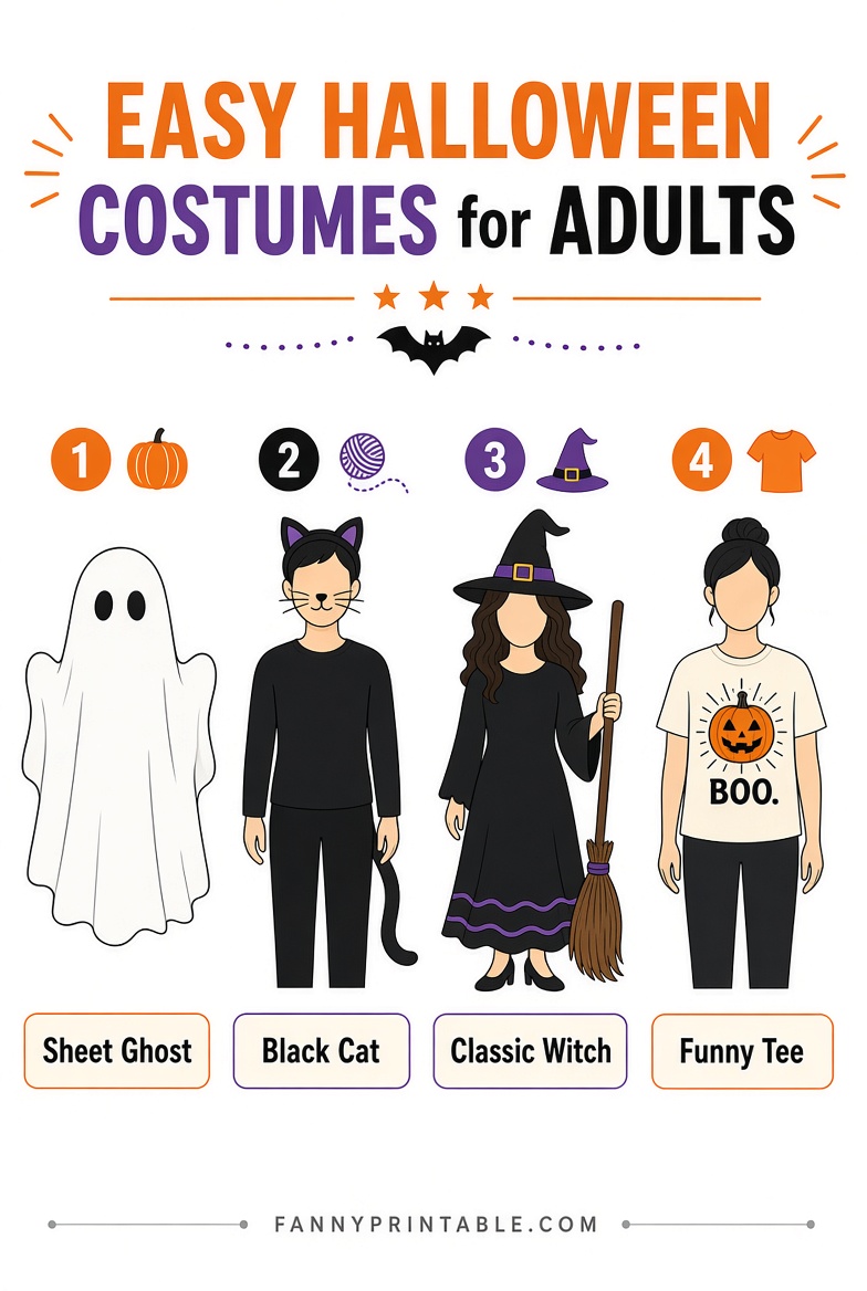 Easy Halloween Costumes for Adults | Free Printables