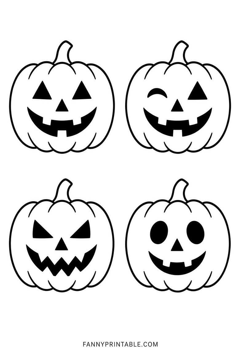 Free A4 Printable Pumpkin Stencils for Halloween (4)