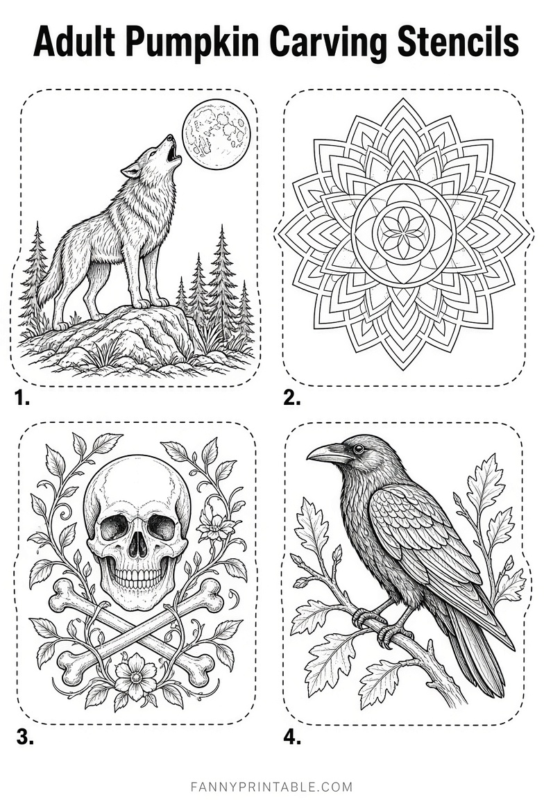 Free Adult Pumpkin Carving Stencils Printable (4)
