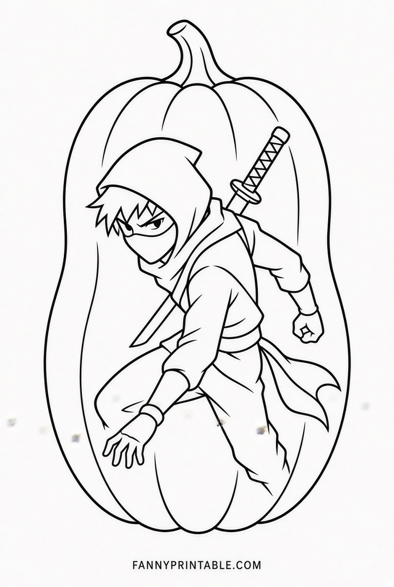 Free Anime Pumpkin Carving Stencils Printable (1)