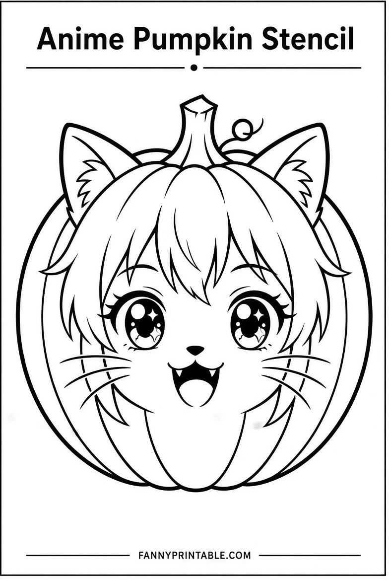 Free Anime Pumpkin Stencils Printable for Halloween 1 Free Anime Pumpkin Stencils Printable for Halloween (1)