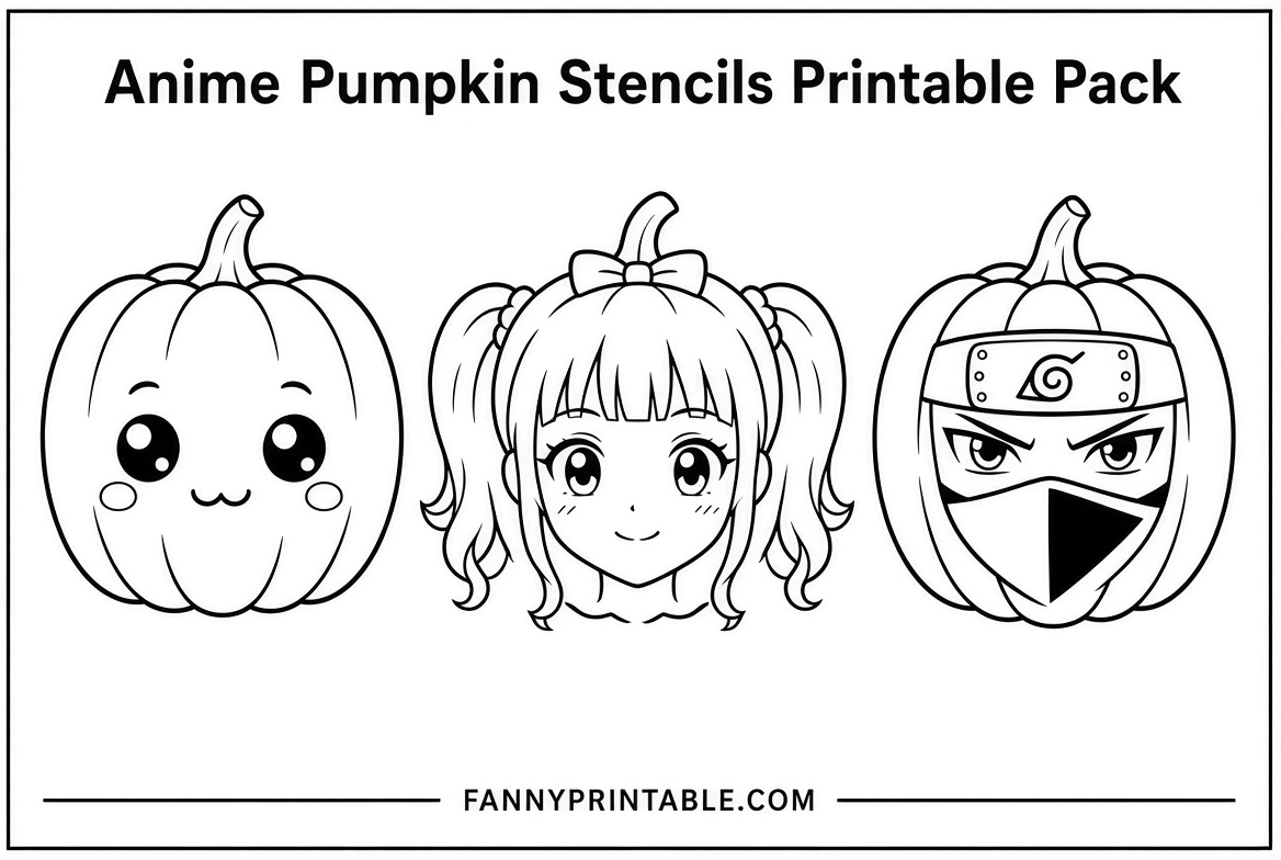 Free Anime Pumpkin Stencils Printable for Halloween 2 Free Anime Pumpkin Stencils Printable for Halloween (2)