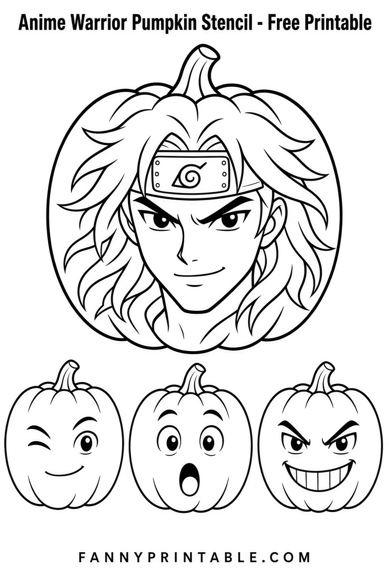 Free Anime Pumpkin Stencils Printable for Halloween 3 Free Anime Pumpkin Stencils Printable for Halloween (3)