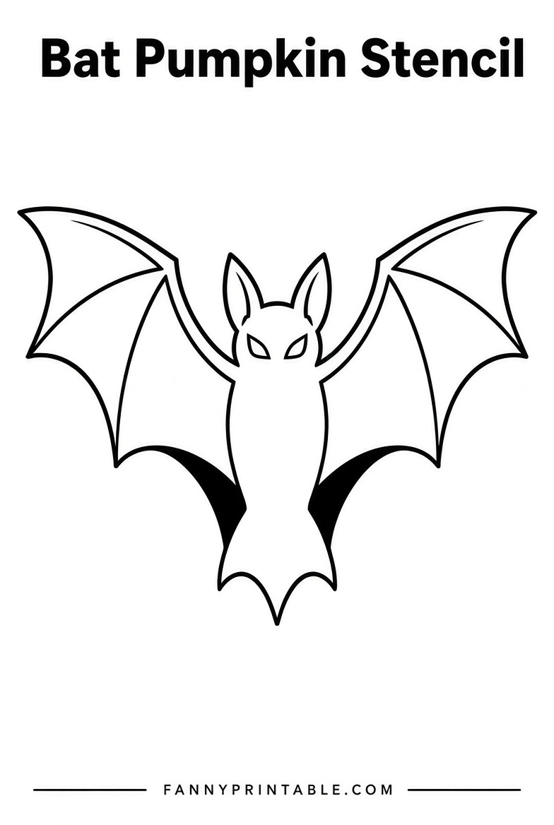Free Bat Pumpkin Stencils Printable 1 Free Bat Pumpkin Stencils Printable (1)