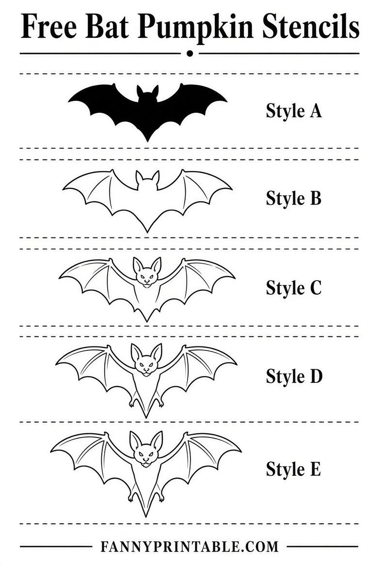 Free Bat Pumpkin Stencils Printable 2 Free Bat Pumpkin Stencils Printable (2)