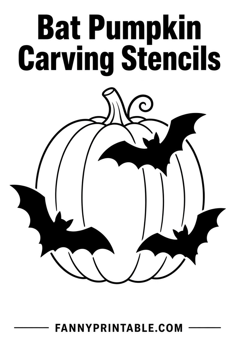 Free Bat Pumpkin Stencils Printable 3 Free Bat Pumpkin Stencils Printable (3)