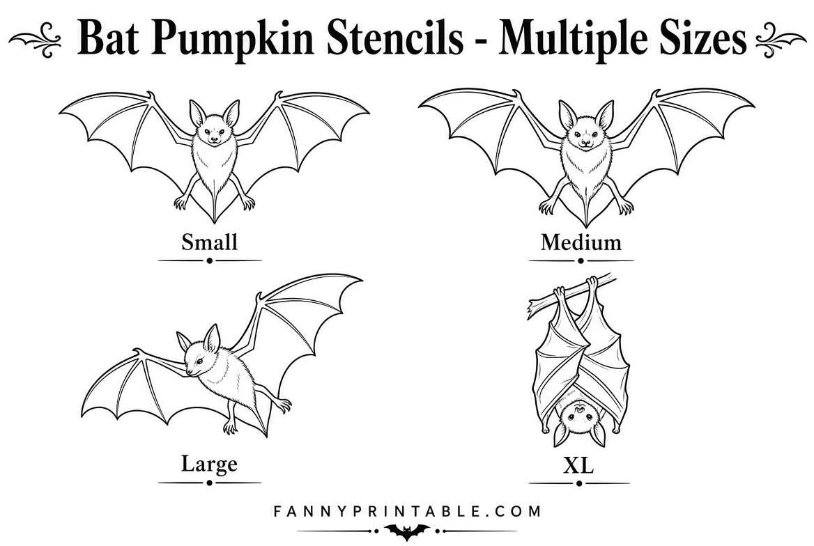 Free Bat Pumpkin Stencils Printable 4 Free Bat Pumpkin Stencils Printable (4)