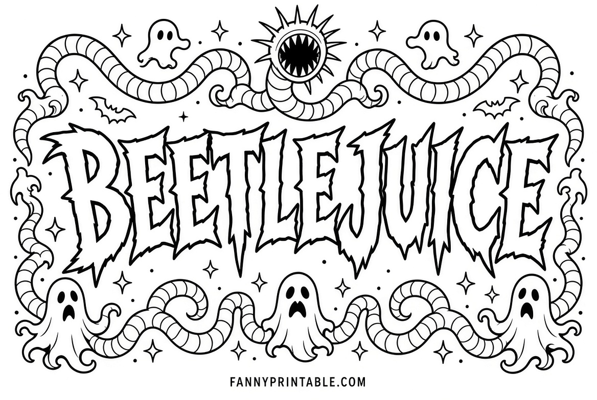 Free Beetlejuice Pumpkin Carving Stencils Printable (1)