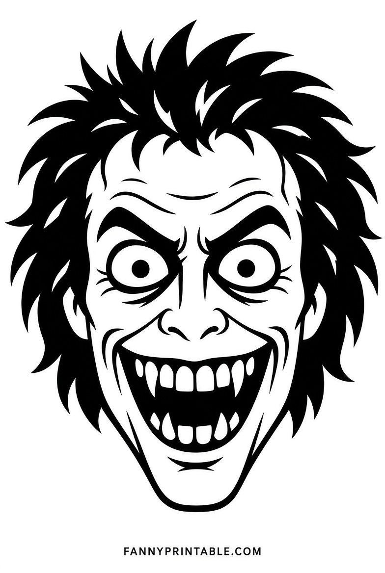 Free Beetlejuice Pumpkin Carving Stencils Printable (2)