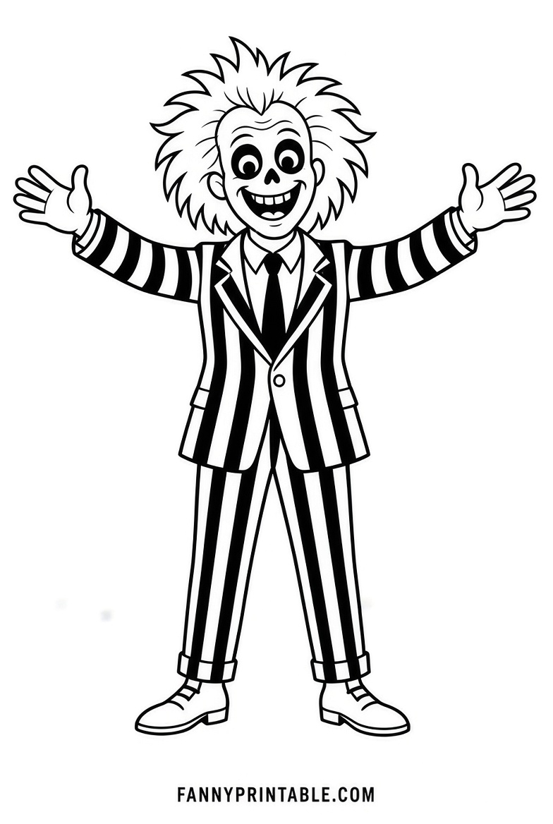 Free Beetlejuice Pumpkin Carving Stencils Printable (3)
