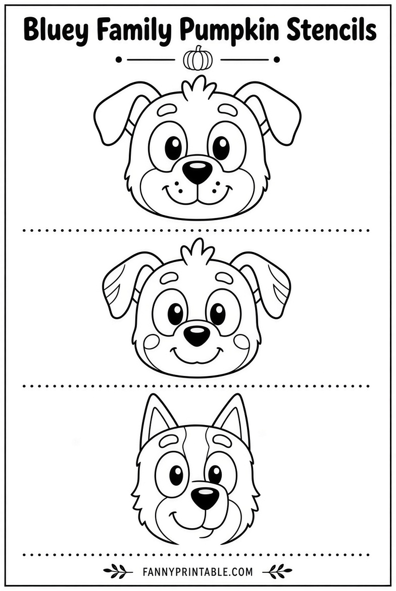 Free Bluey Pumpkin Carving Stencils Printable (1)