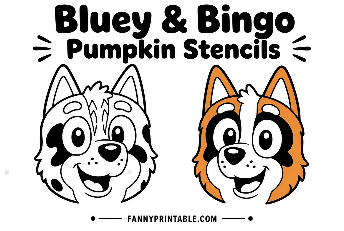 Free Bluey Pumpkin Carving Stencils Printable (2)