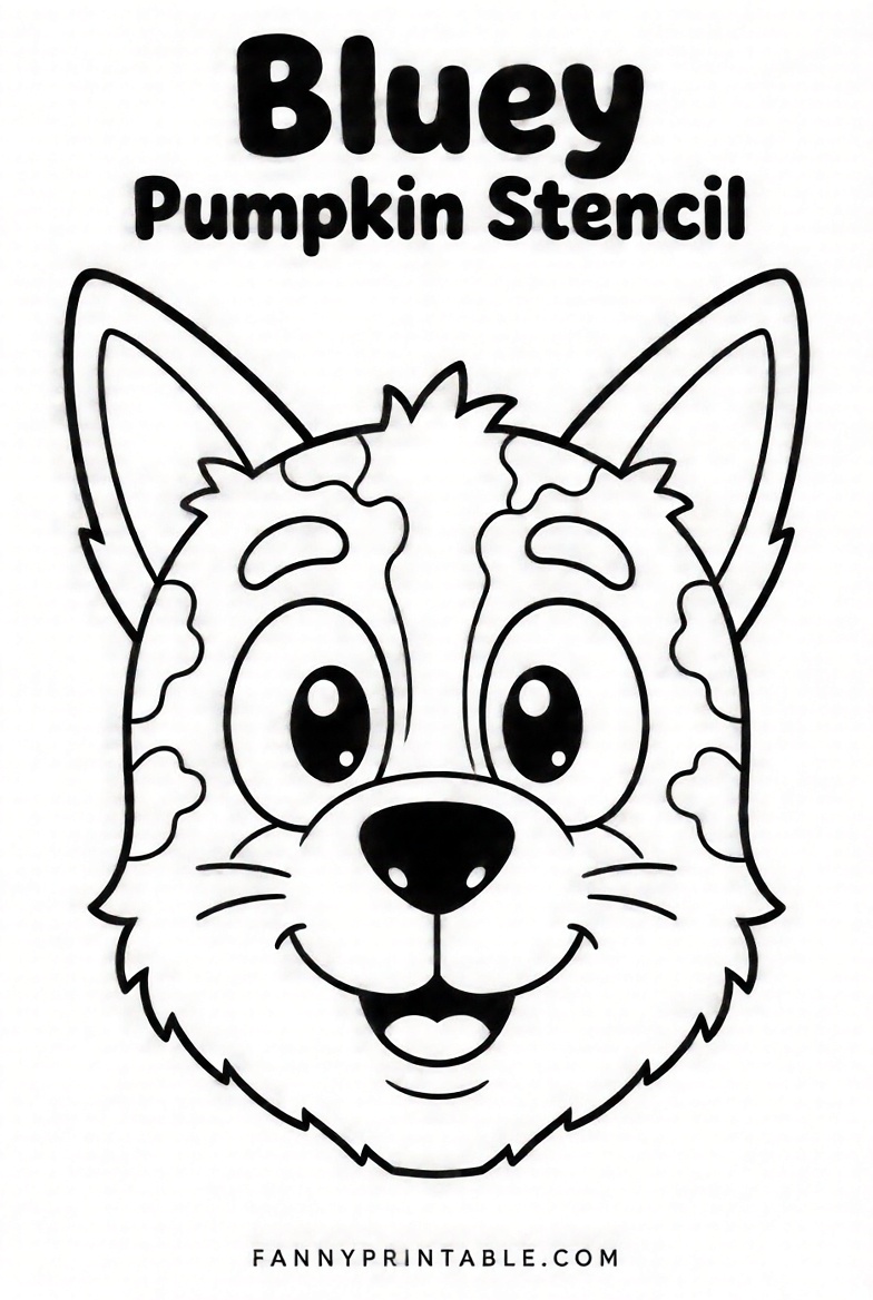 Free Bluey Pumpkin Carving Stencils Printable (3)