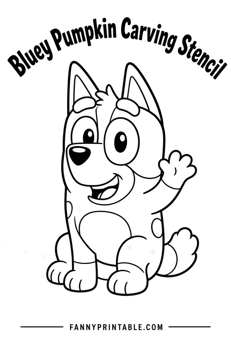 Free Bluey Pumpkin Carving Stencils Printable (4)