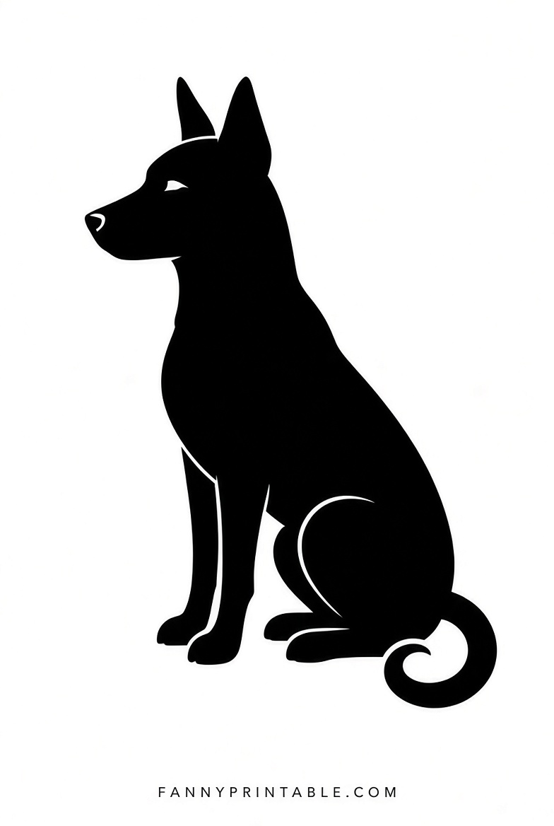 Free Dog Pumpkin Carving Stencils Printable (2)