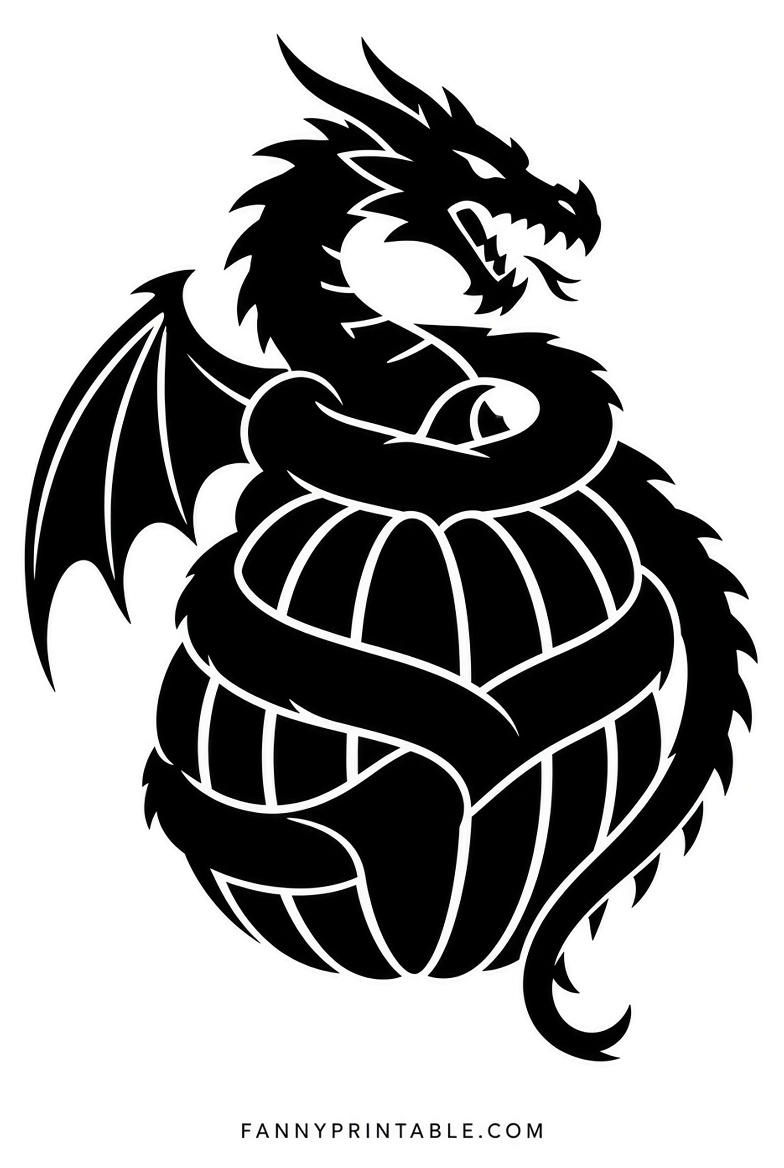 Free Dragon Pumpkin Stencils Printable (3)