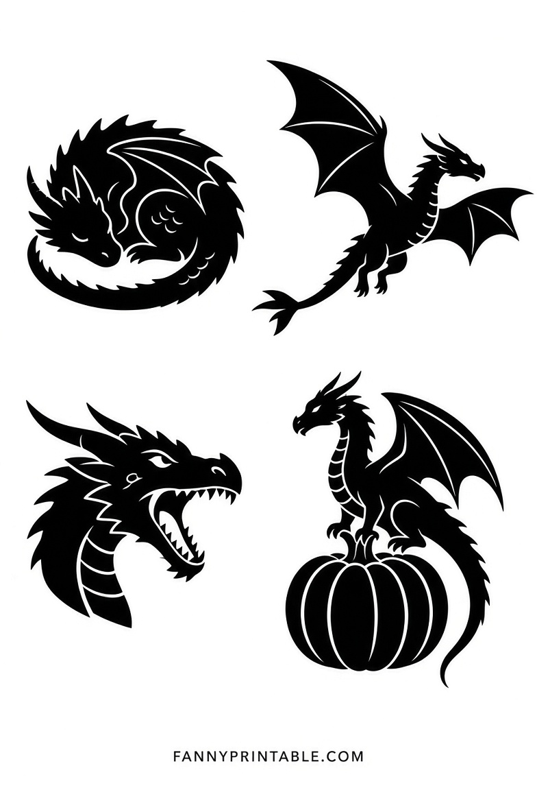 Free Dragon Pumpkin Stencils Printable (4)