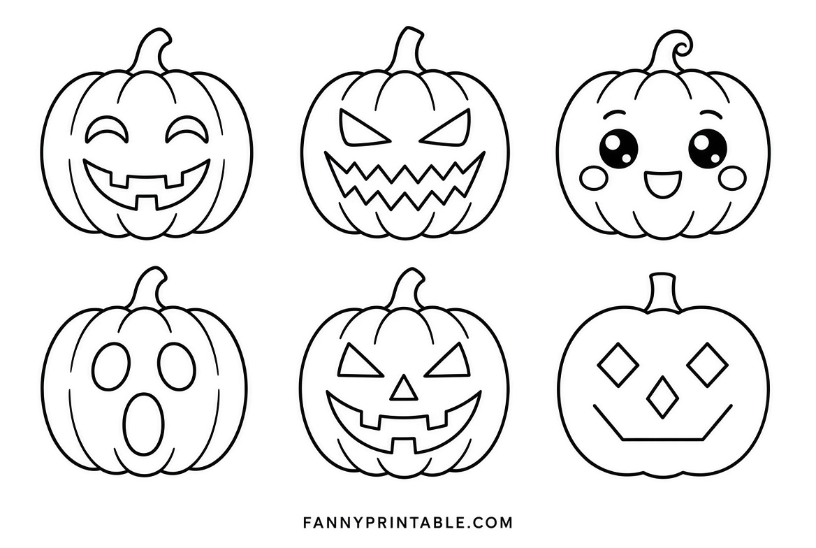 Free Easy Pumpkin Stencils Printable (USA) (2)