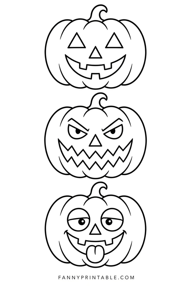 Free Easy Pumpkin Stencils Printable for Halloween (2)