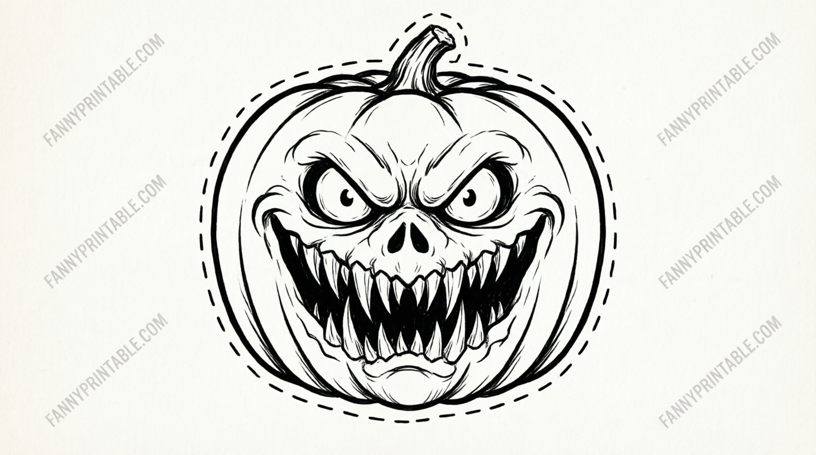 Free Evil Pumpkin Stencils Printable (3)