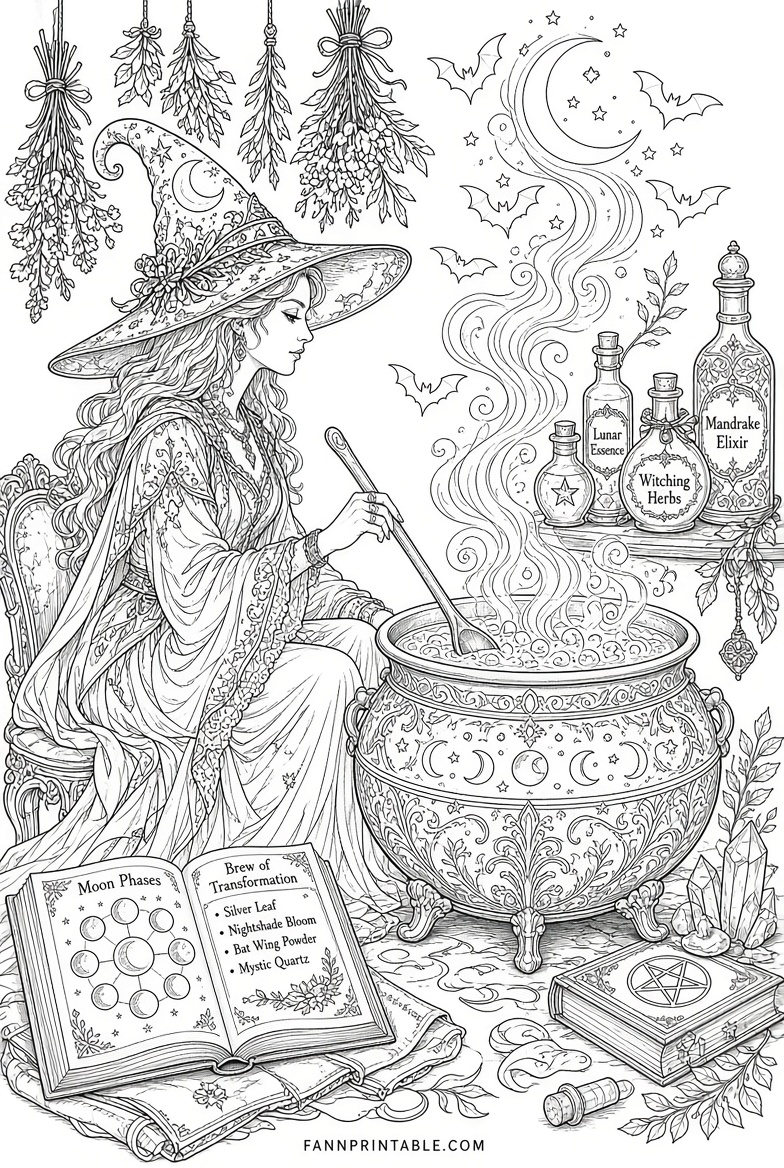 Free Halloween Coloring Pages for Adults