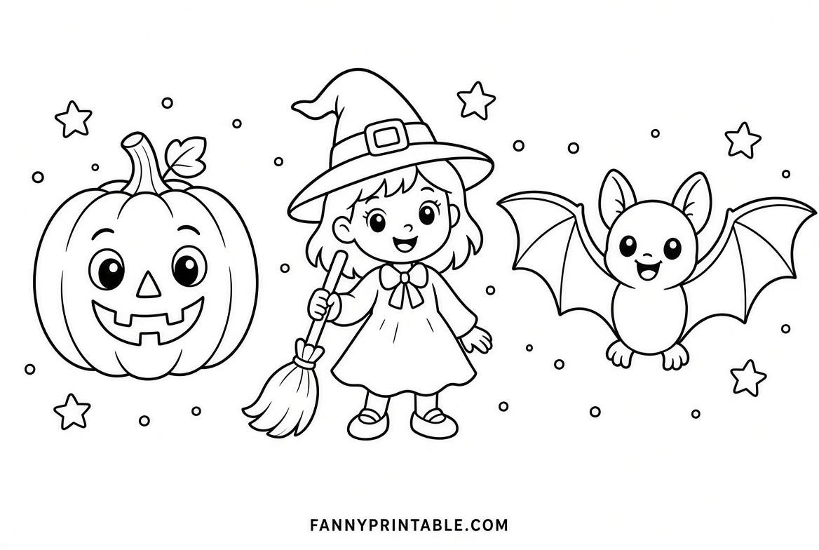 Free Halloween Coloring Pages for Kids Printable