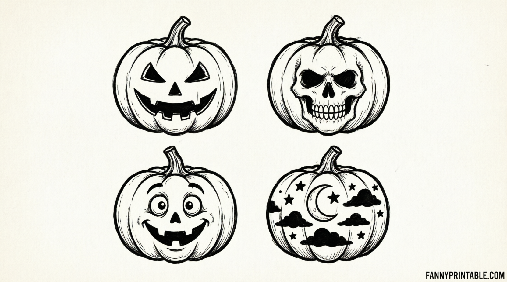 Free Halloween Pumpkin Stencils PDF Printables (2)