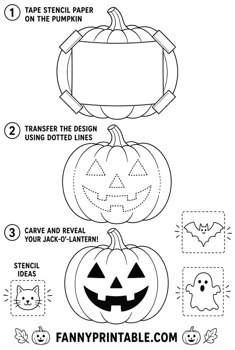 Free Halloween Pumpkin Stencils Printable for Kids