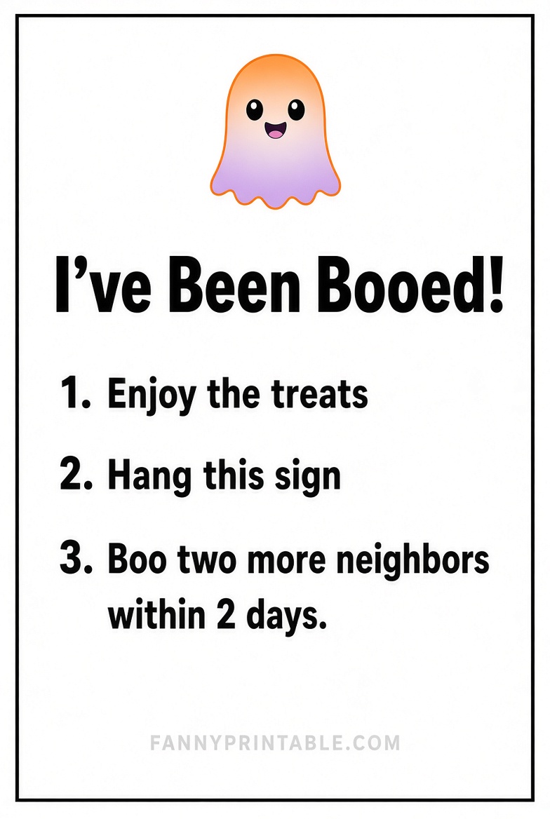 Free I've Been Booed Printable Signs (Halloween)