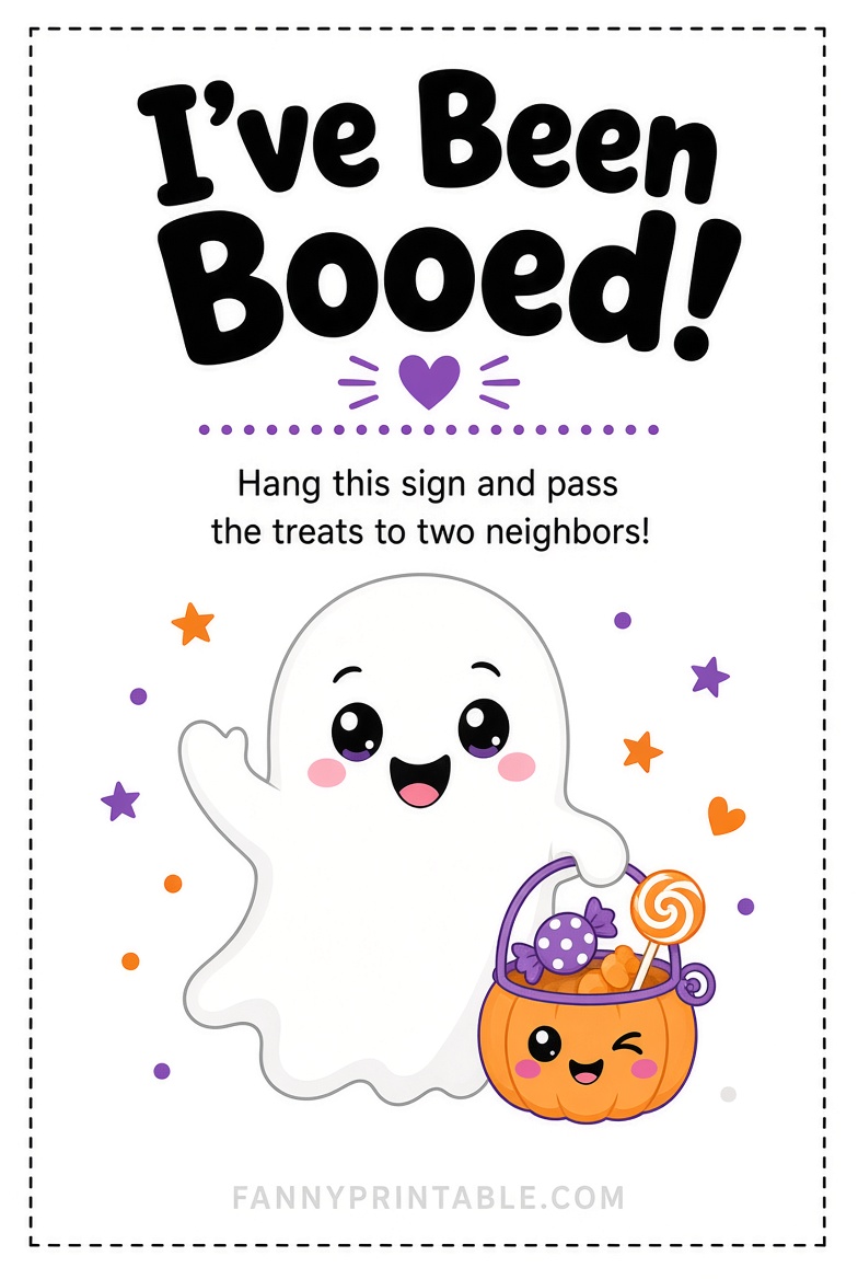 Free I've Been Booed Printable Signs (Halloween)