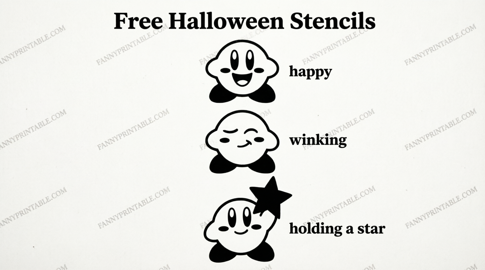 Free Kirby Pumpkin Stencils Printable 3 Free Kirby Pumpkin Stencils Printable (3)