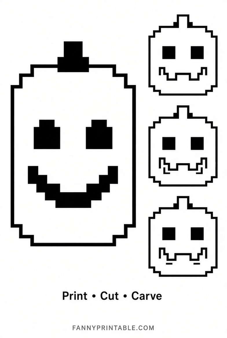 Free Minecraft Pumpkin Stencils Printable (3)