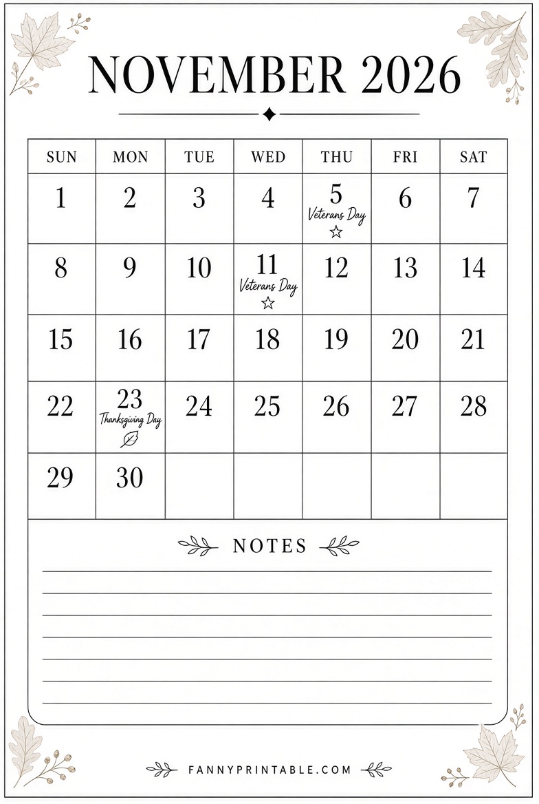Free Oct-Nov-Dec 2026 Printable Calendar Guide