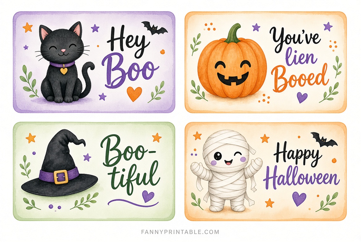 Free Printable Halloween Boo Cards to Download 3 Free Printable Halloween Boo Cards to Download