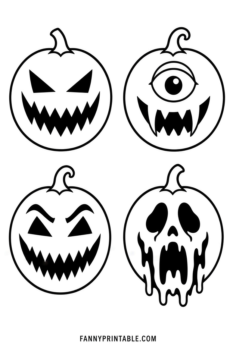 Free Printable Scary Pumpkin Stencils (3)