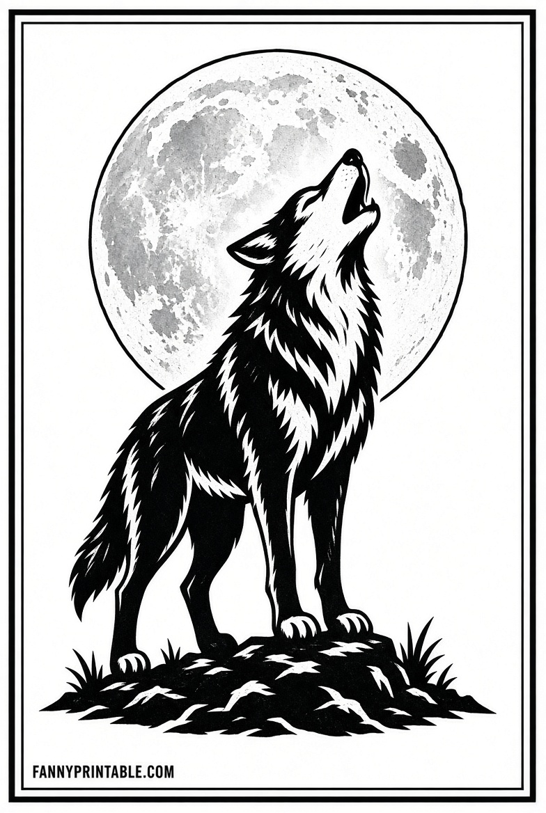 Free Printable Wolf Pumpkin Carving Stencils 1 Free Printable Wolf Pumpkin Carving Stencils