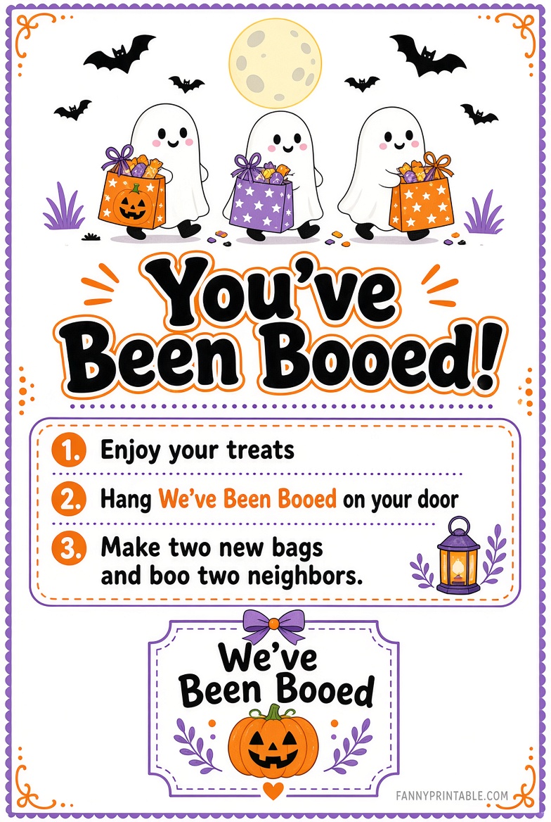 Free Printable You've Been Booed Sign for Halloween