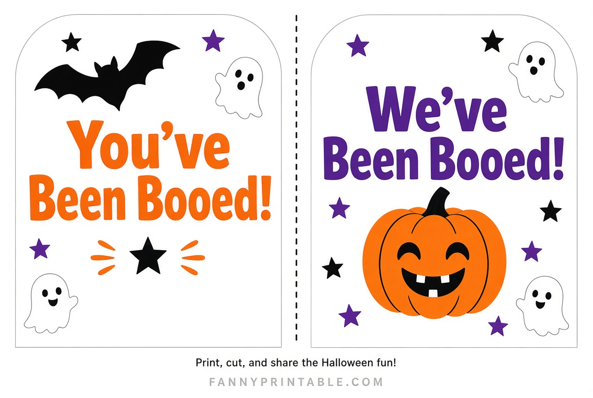 Free Printable You've Been Booed Sign for Halloween