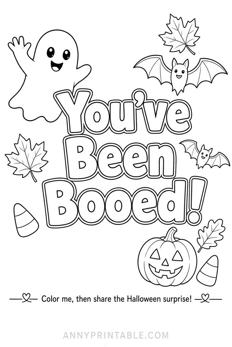 Free Printable You've Been Booed Sign for Halloween