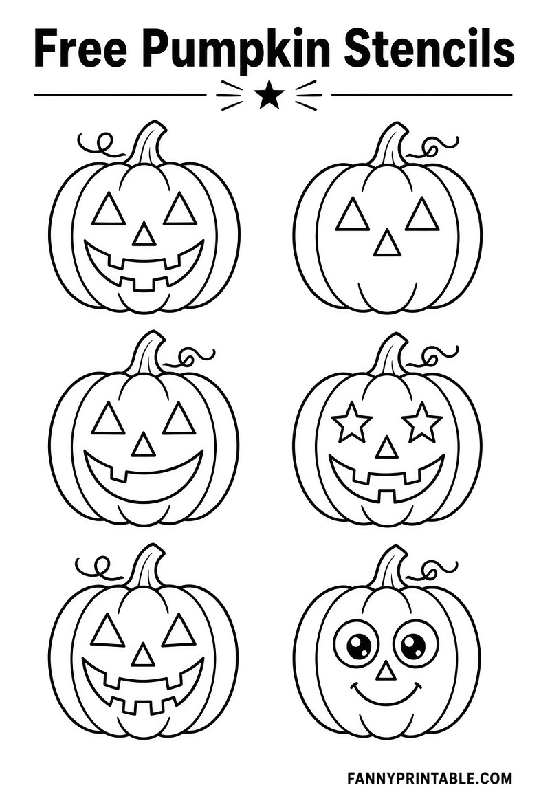 Free Pumpkin Stencils Printable for Halloween 1 Free Pumpkin Stencils Printable for Halloween (1)