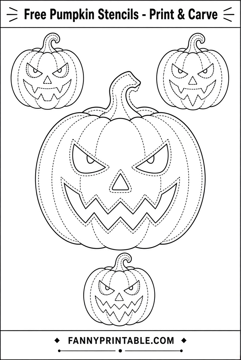 Free Pumpkin Stencils Printable for Halloween 2 Free Pumpkin Stencils Printable for Halloween (2)