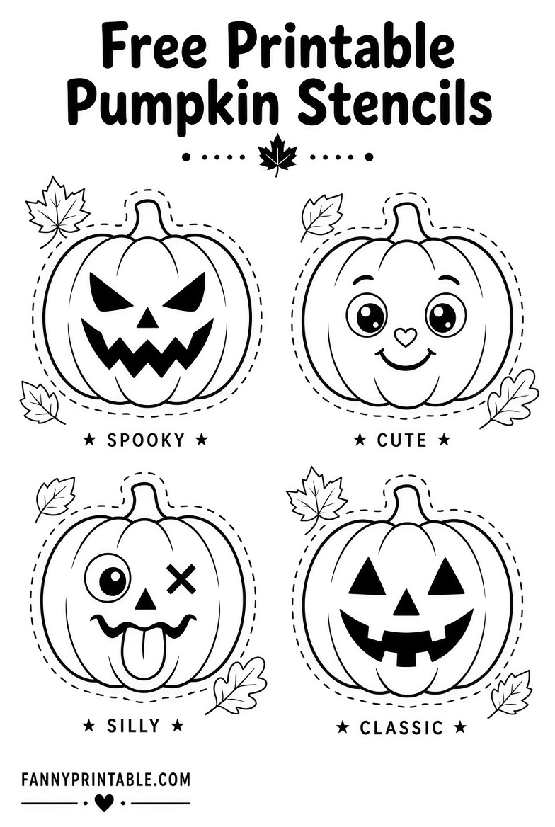 Free Pumpkin Stencils Printable for Halloween 3 Free Pumpkin Stencils Printable for Halloween (3)