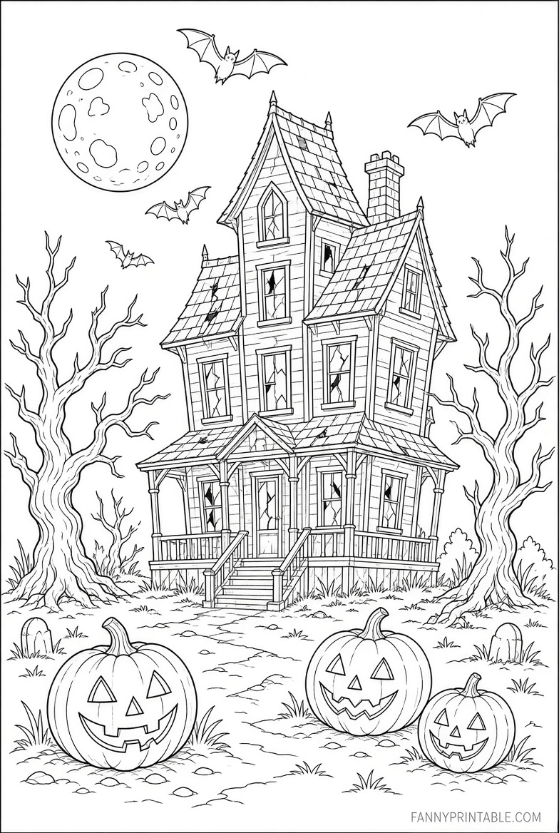 Free Scary Halloween Coloring Pages to Print