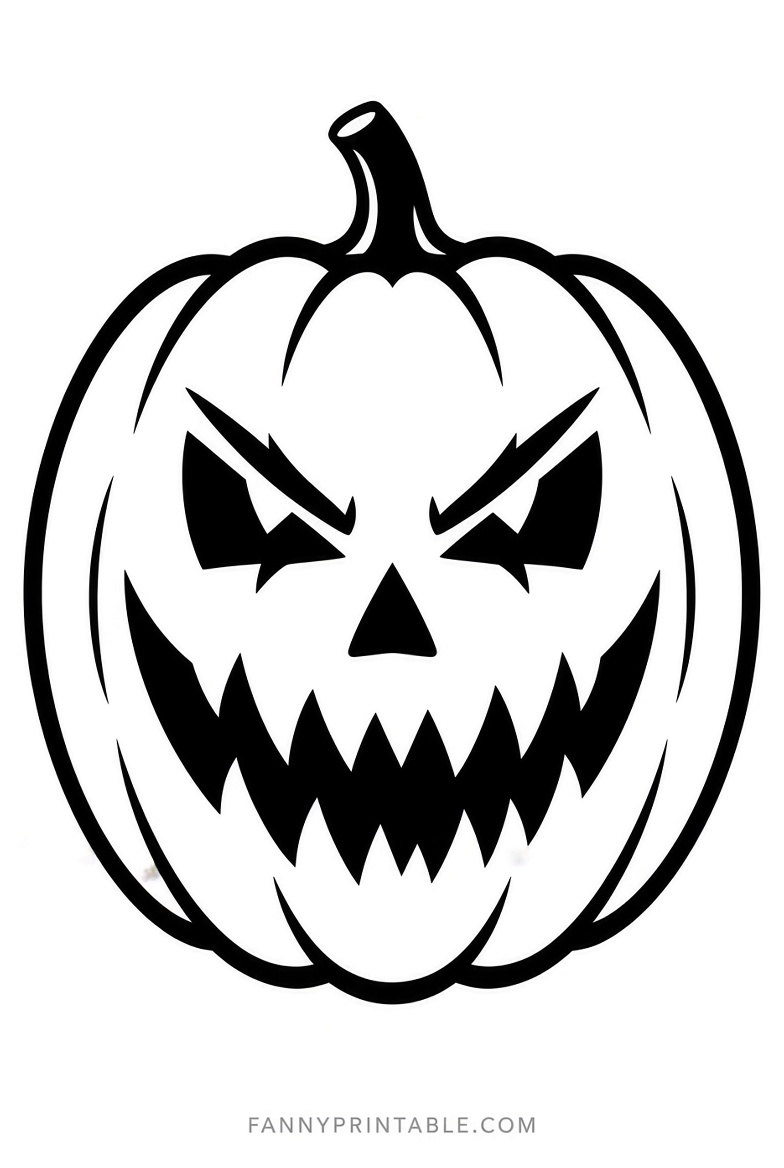 Free Scary Halloween Pumpkin Stencils Printable (2)