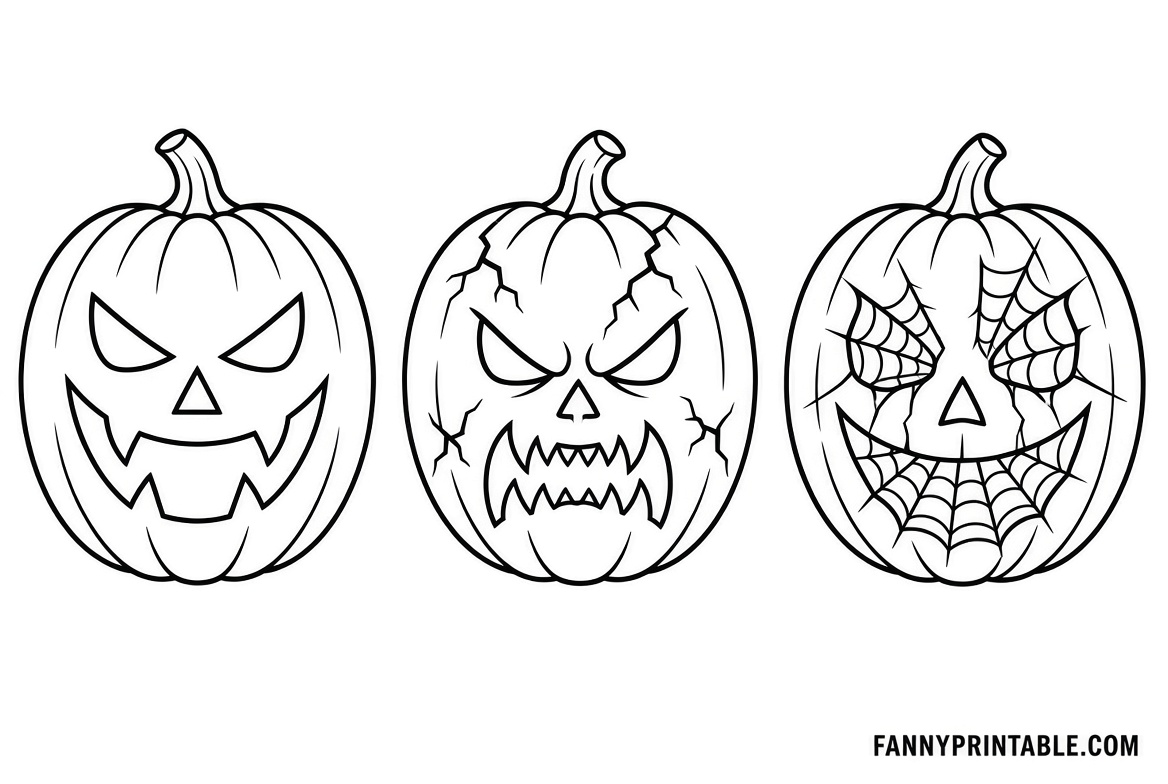 Free Scary Halloween Pumpkin Stencils Printable (3)